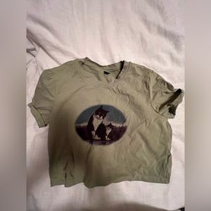 Cat Cropped Graphic Tee